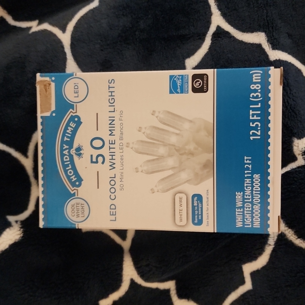 NWT 50 count LED cool white mini lights